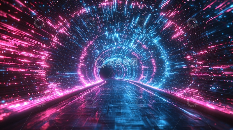 高清大图下载【趣麦麦图】炫彩光效隧道