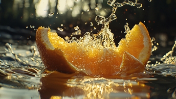 橙子溅起水花