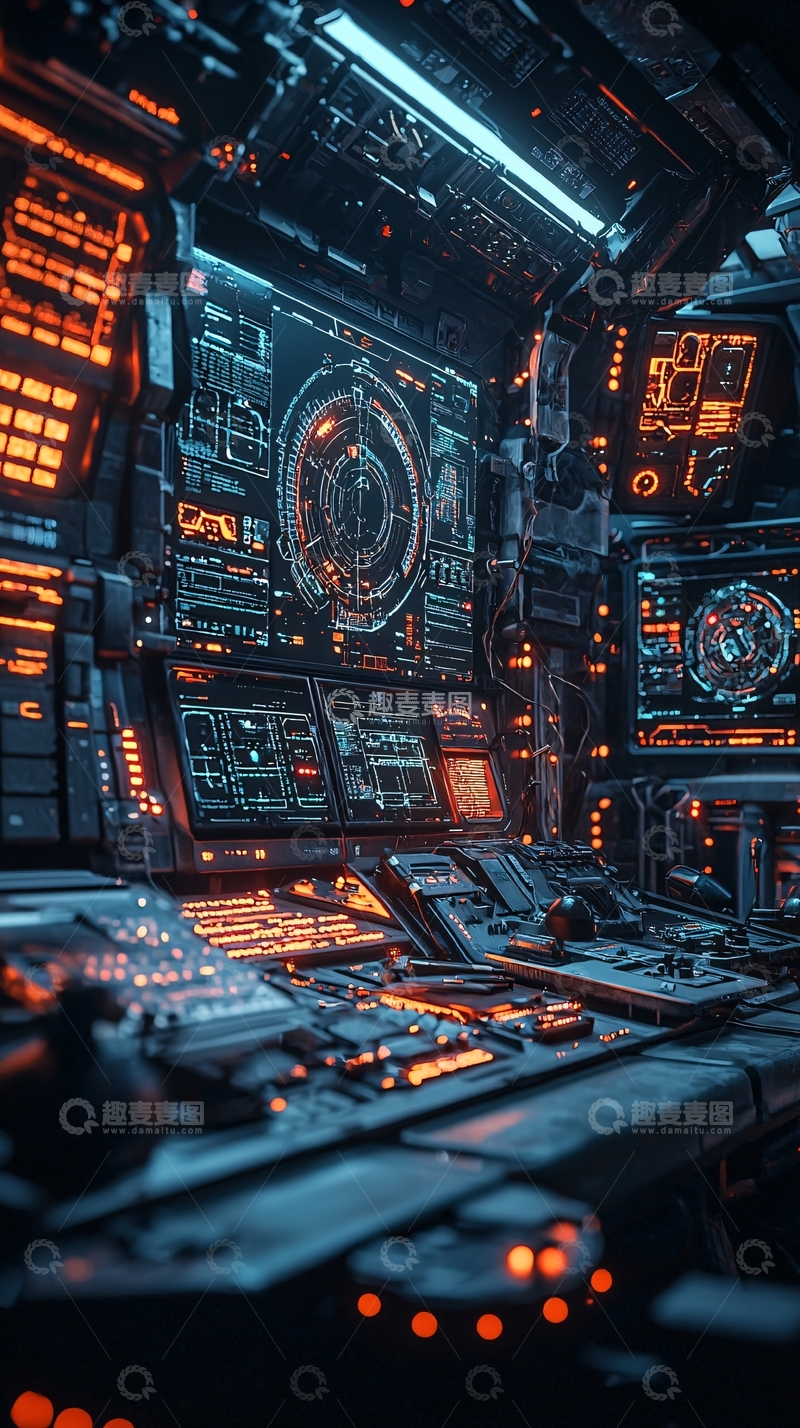 高清大图下载【趣麦麦图】未来科技控制室