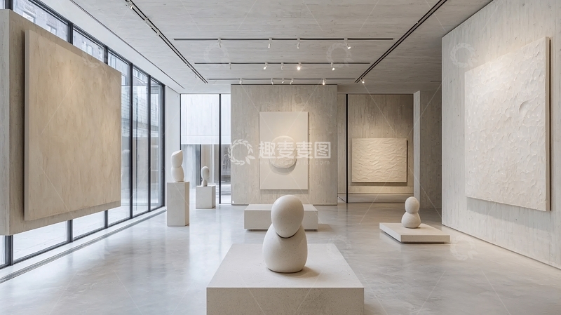 高清大图下载【趣麦麦图】极简艺术画廊空间