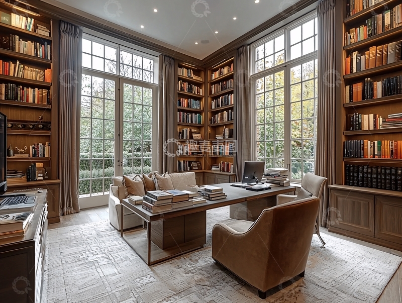 高清大图下载【趣麦麦图】高端书房设计