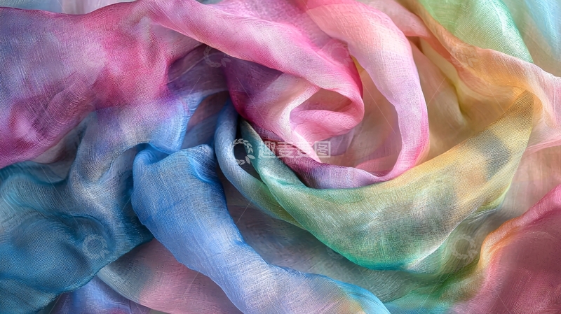高清大图下载【趣麦麦图】彩虹渐变色丝绸面料