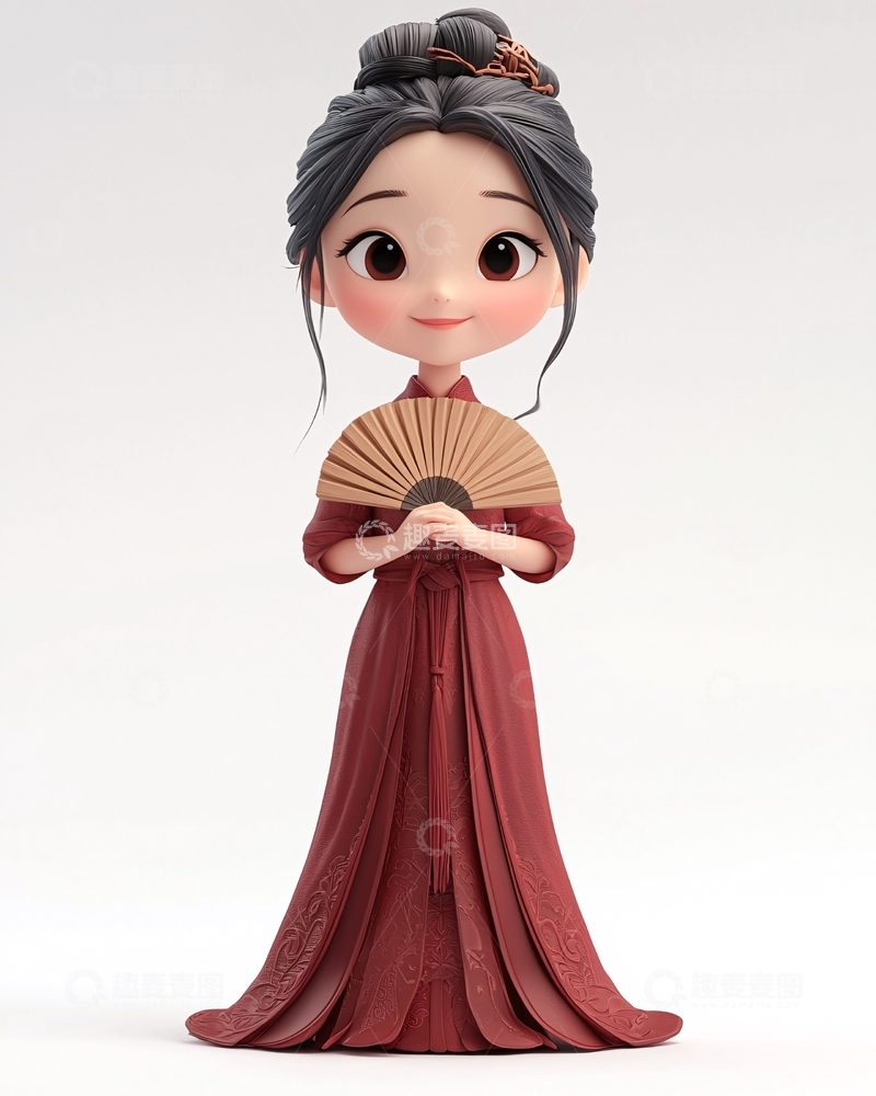 高清大图下载【趣麦麦图】卡通古风少女