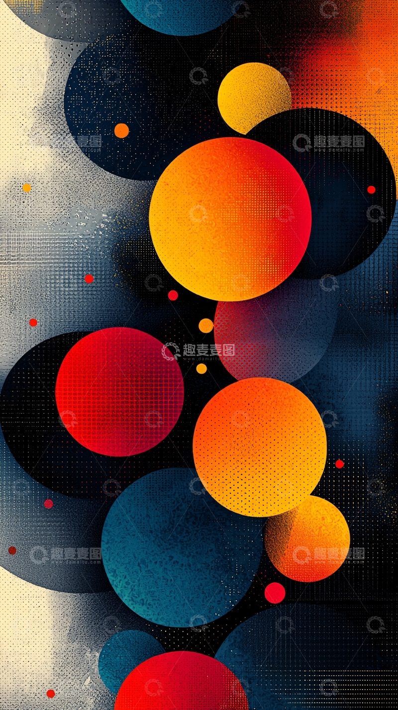 高清大图下载【趣麦麦图】彩色圆圈抽象背景