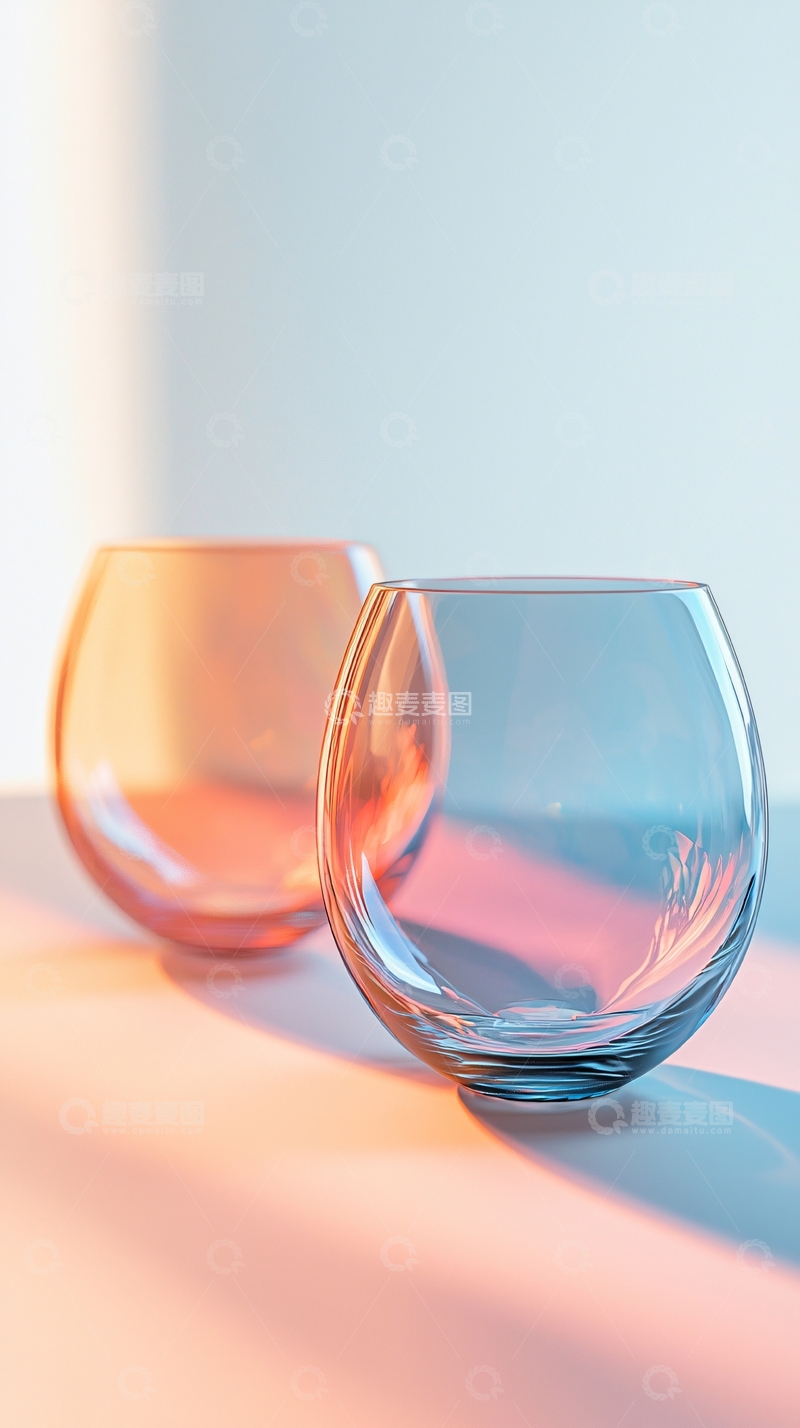 高清大图下载【趣麦麦图】渐变色玻璃杯
