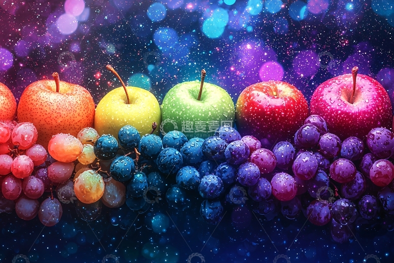 高清大图下载【趣麦麦图】彩虹水果