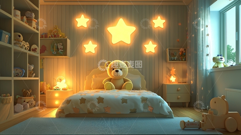 高清大图下载【趣麦麦图】温馨儿童房星星装饰