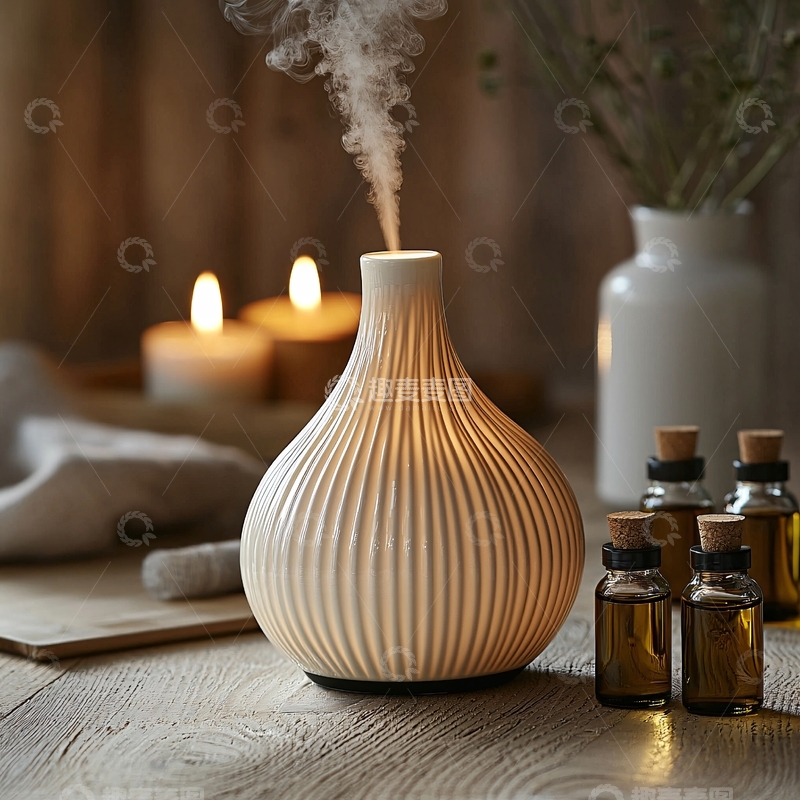 高清大图下载【趣麦麦图】香薰机与精油的静物