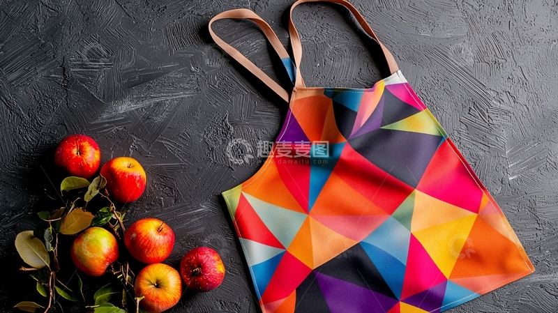 高清大图下载【趣麦麦图】彩色几何图案围裙