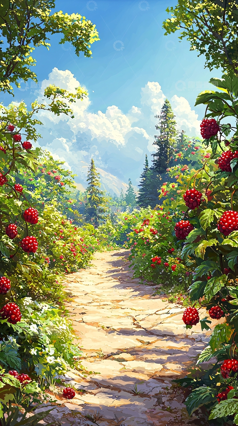 高清大图下载【趣麦麦图】阳光下的山间小路