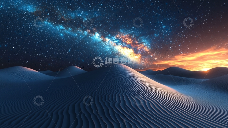 高清大图下载【趣麦麦图】星空下的沙漠