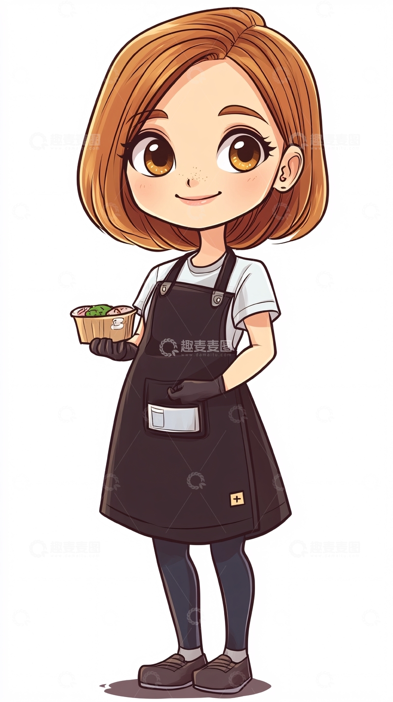 高清大图下载【趣麦麦图】可爱卡通女孩