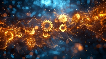 金色齿轮能量波动