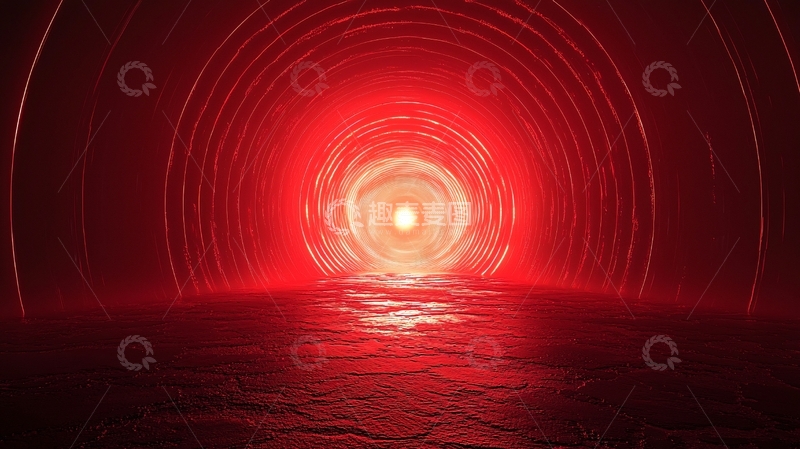 高清大图下载【趣麦麦图】红色环状隧道