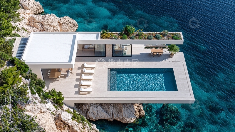 高清大图下载【趣麦麦图】海边悬崖别墅