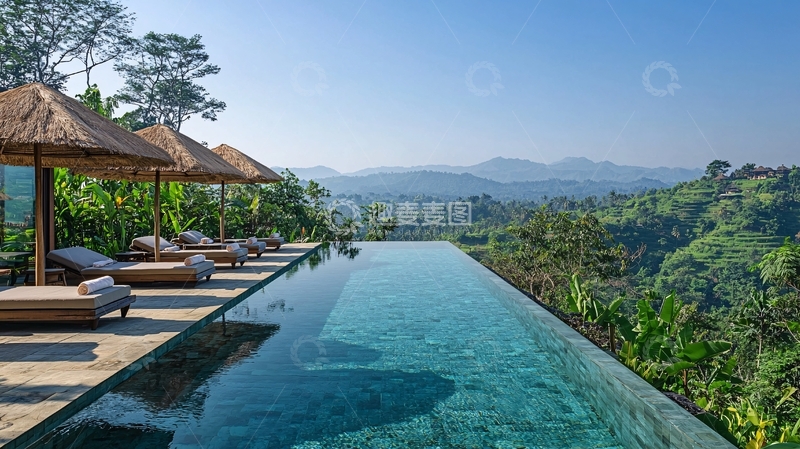 高清大图下载【趣麦麦图】无边泳池