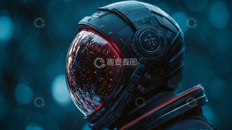 高清大图下载【趣麦麦图】未来科技感宇航员头盔
