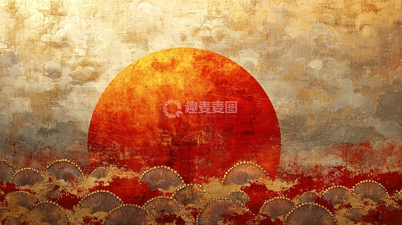 高清大图下载【趣麦麦图】血色夕阳下的云海