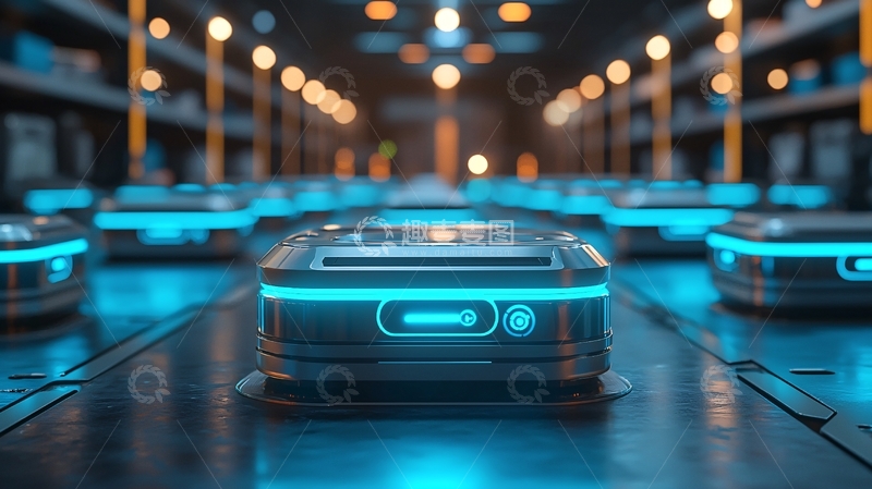 高清大图下载【趣麦麦图】未来科技感物流机器人