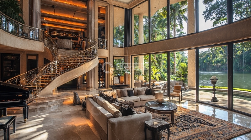 高清大图下载【趣麦麦图】豪华别墅客厅