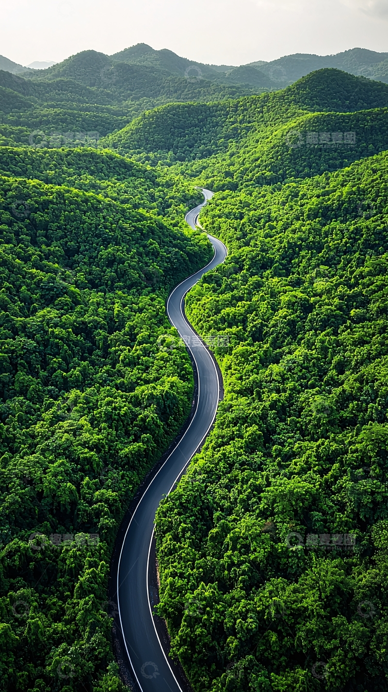 高清大图下载【趣麦麦图】绿色山路