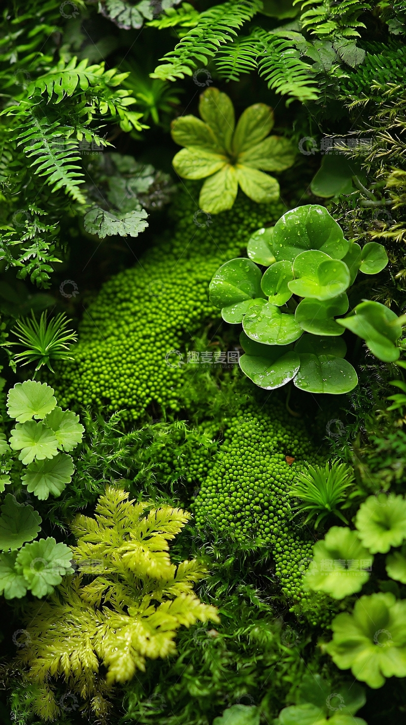 高清大图下载【趣麦麦图】郁郁葱葱的绿色植物墙