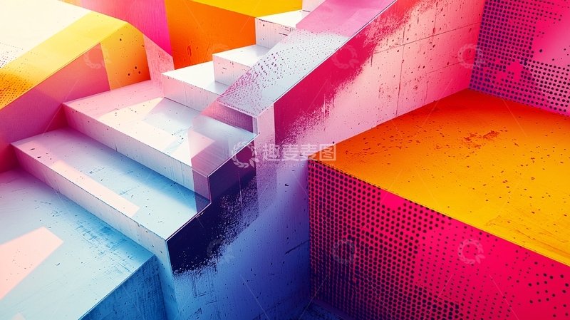 高清大图下载【趣麦麦图】彩色阶梯