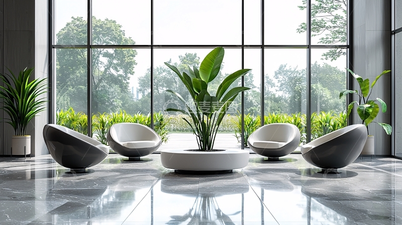 高清大图下载【趣麦麦图】现代简约风格休闲区