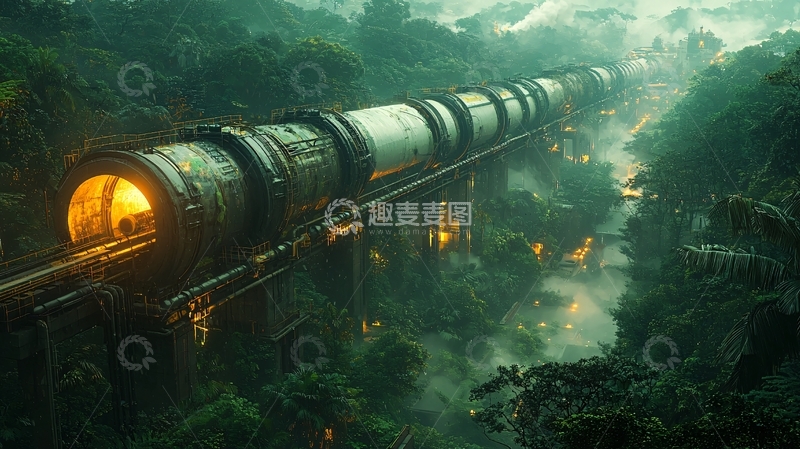 高清大图下载【趣麦麦图】热带雨林巨型管道