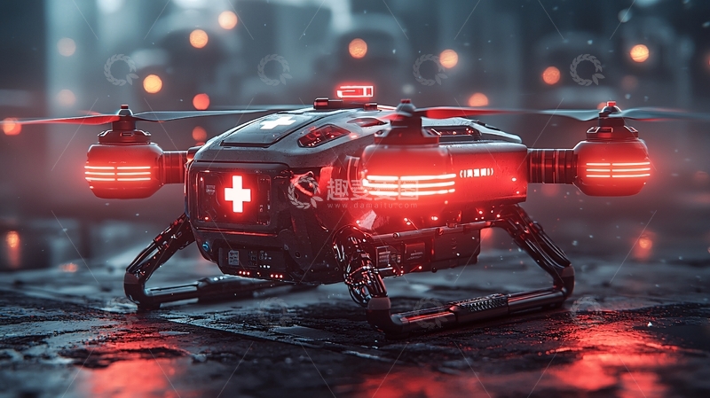 高清大图下载【趣麦麦图】未来医疗无人机