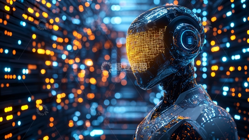 高清大图下载【趣麦麦图】未来科技感机器人侧面像