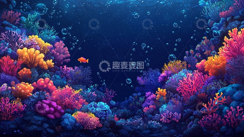 高清大图下载【趣麦麦图】海底珊瑚礁