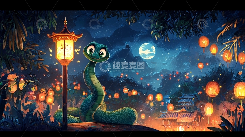 高清大图下载【趣麦麦图】卡通蛇
