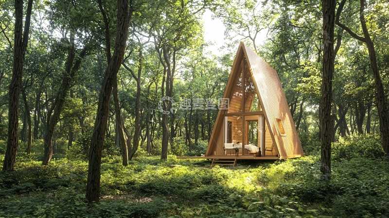 高清大图下载【趣麦麦图】森林木屋
