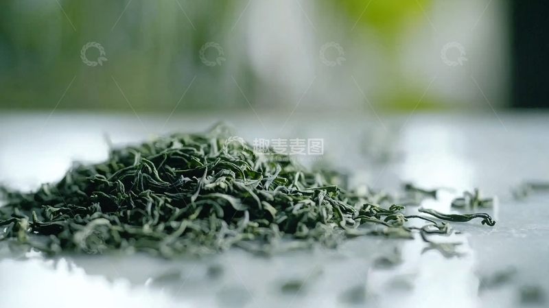 高清大图下载【趣麦麦图】绿茶茶叶特写