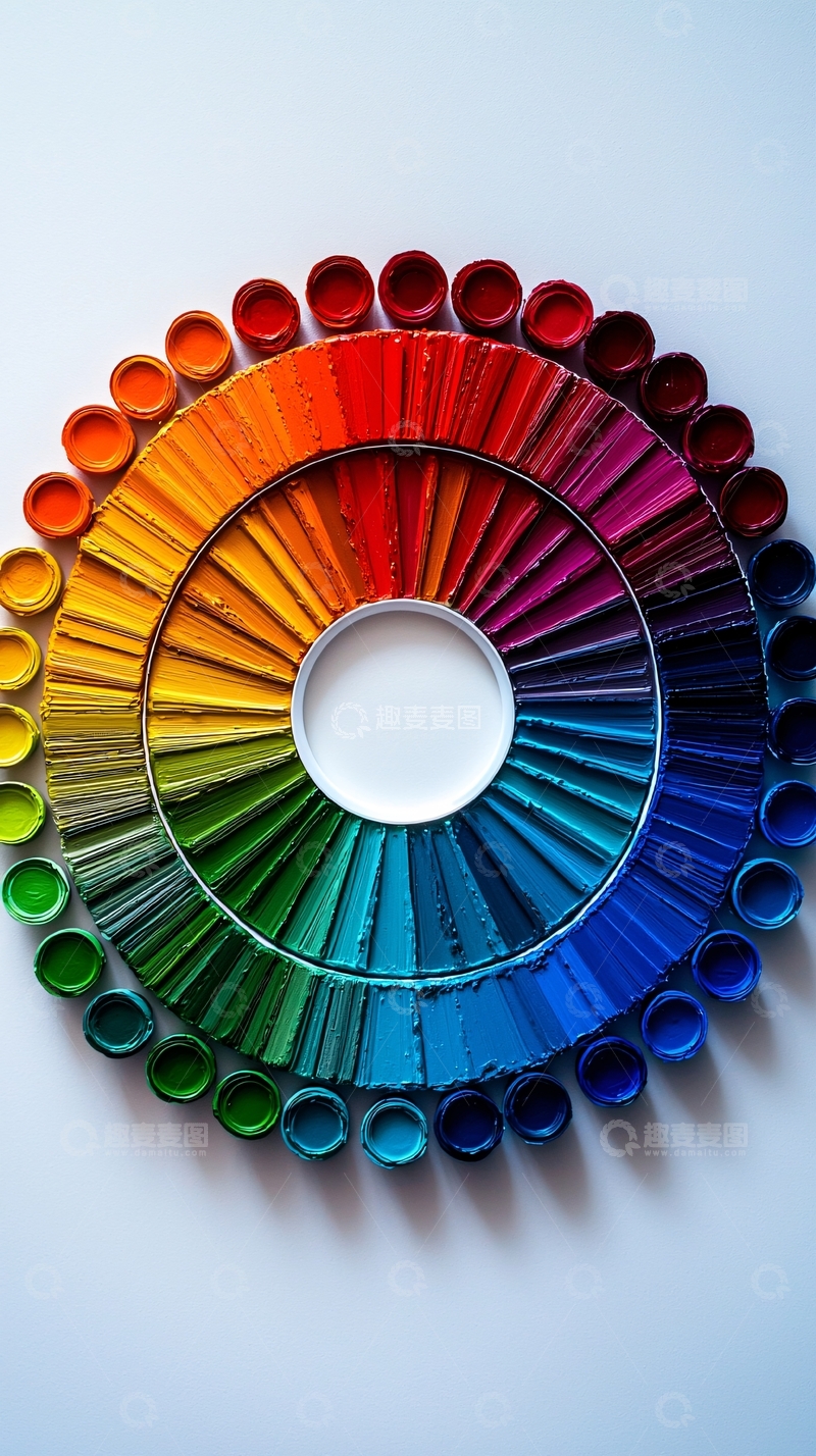 高清大图下载【趣麦麦图】彩色色卡圆形排列