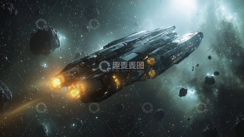 高清大图下载【趣麦麦图】宇宙飞船太空飞行