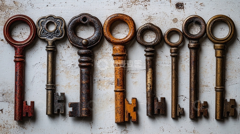 高清大图下载【趣麦麦图】复古钥匙