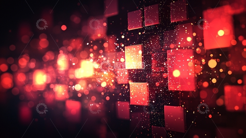 高清大图下载【趣麦麦图】红色粒子背景