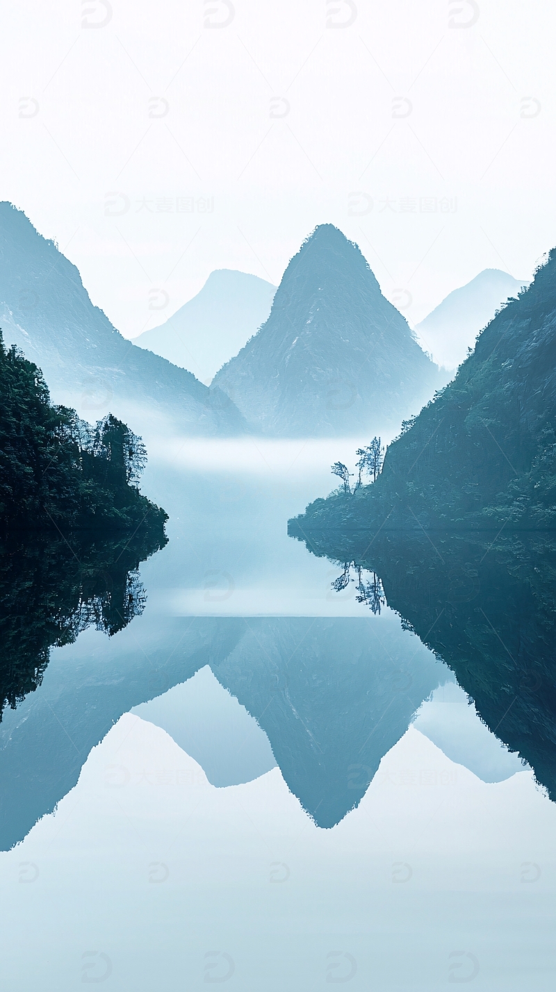 高清大图下载【趣麦麦图】水墨山水画249