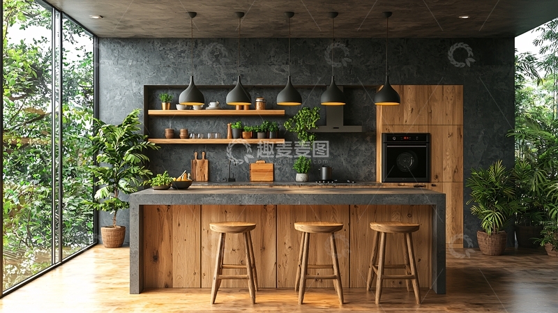 高清大图下载【趣麦麦图】现代风格厨房