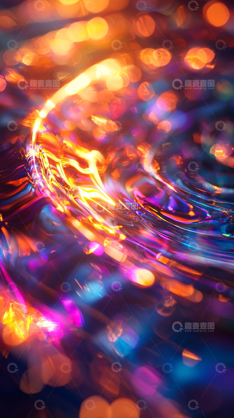 高清大图下载【趣麦麦图】炫彩水波纹光影效果