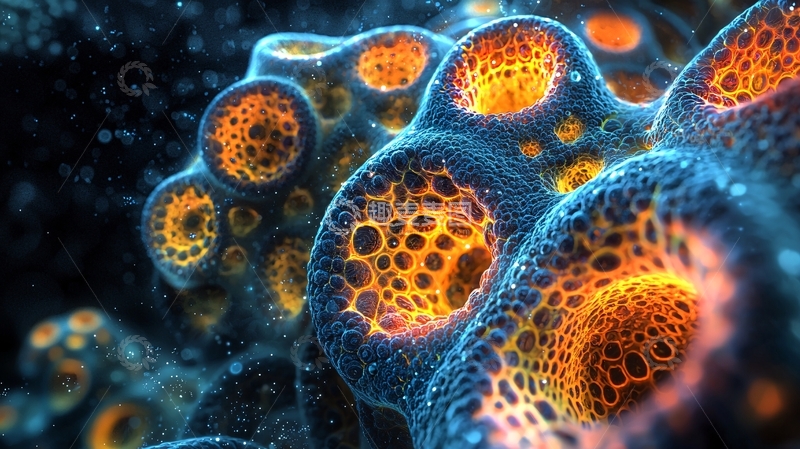 高清大图下载【趣麦麦图】细胞结构抽象图