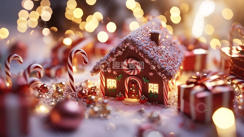 高清大图下载【趣麦麦图】姜饼屋圣诞节场景