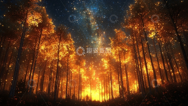 高清大图下载【趣麦麦图】燃烧的森林