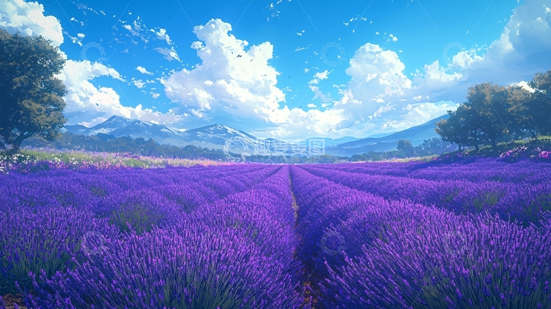 高清大图下载【趣麦麦图】薰衣草田园风光