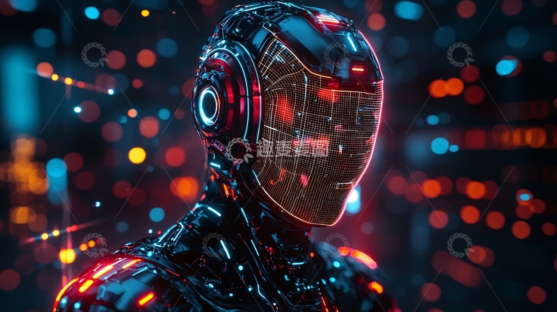 高清大图下载【趣麦麦图】未来科技感机器人头部特写