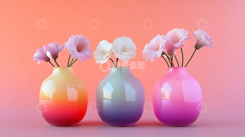 高清大图下载【趣麦麦图】渐变色花瓶