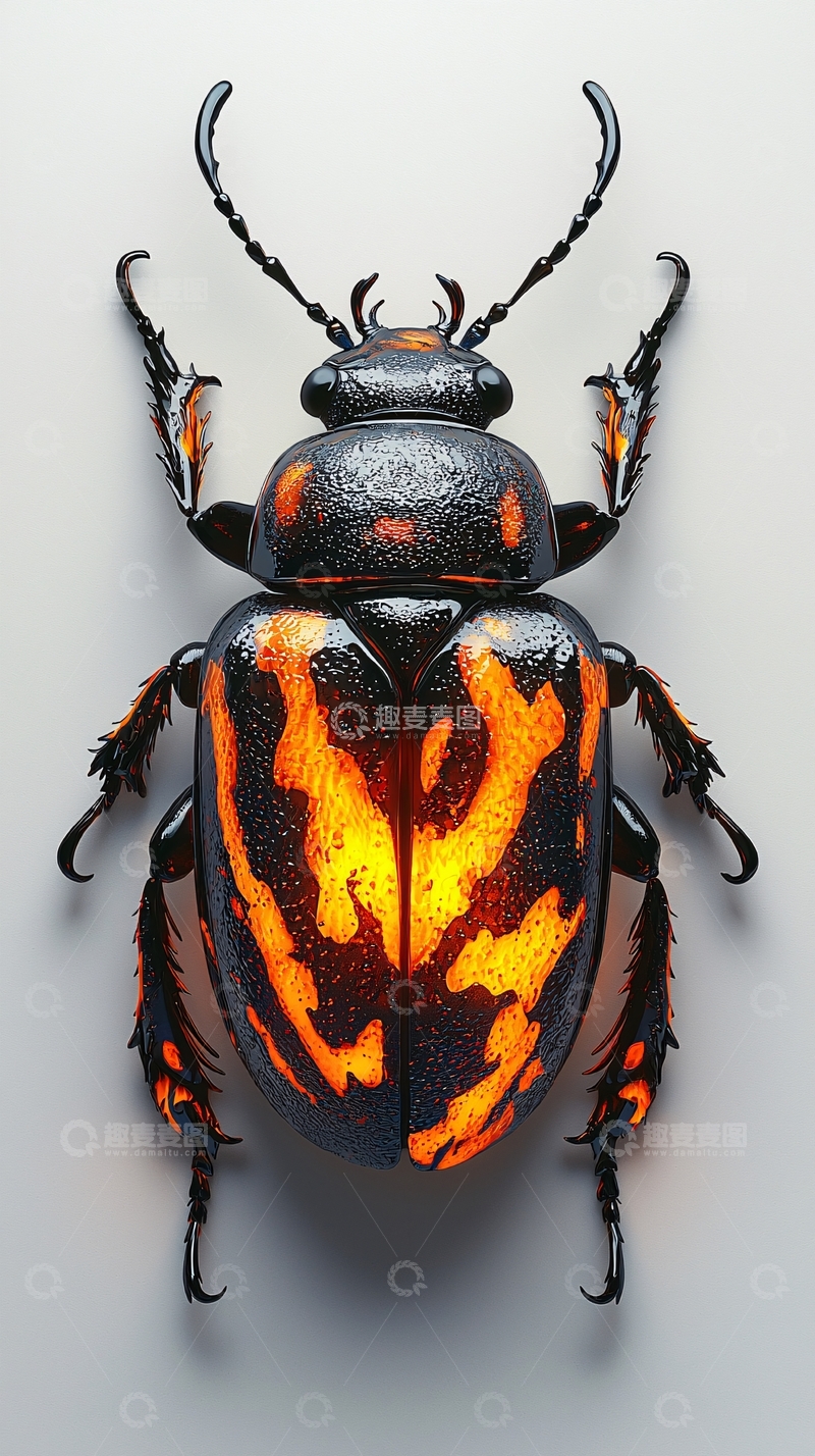 高清大图下载【趣麦麦图】发光甲虫特写