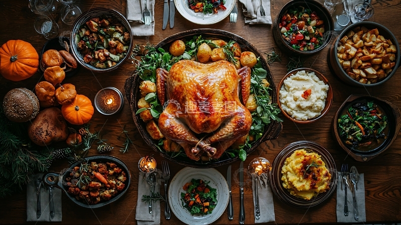 高清大图下载【趣麦麦图】感恩节火鸡大餐